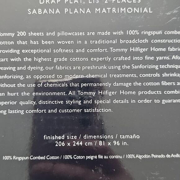 NWT Tommy Hilfiger Flat Sheet, Size FULL - Picture 5 of 5